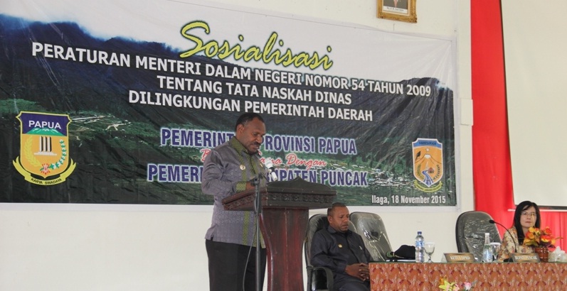 Sosialisasi Permendagri Nomor 54 Tahun 2009 Tata Naskah Dinas di Lingkungan Pemerintah Kabupaten Puncak